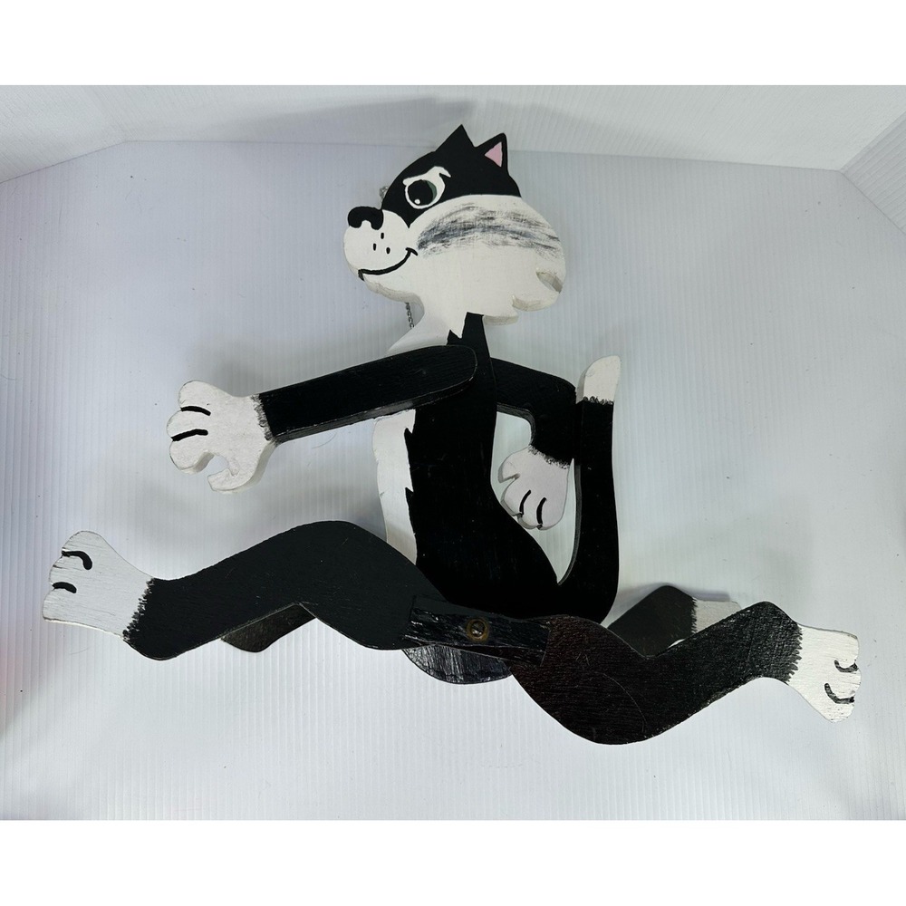 VTG Folk Art Wooden‎ Whirligig Sylvester The Cat  Cartoon Looney Tunes Yard Art